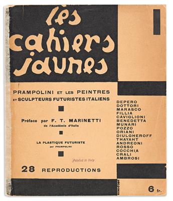 FILIPPO TOMMASO MARINETTI (1876-1944) & FORTUNATO DEPERO (1892-1960).  [LES CAHIERS JAUNES 1] & [DINAMO FUTURISTA]. Catalogue & mailing